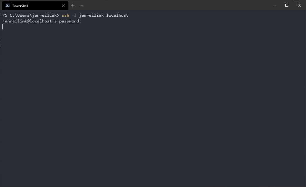 Connect to local OpenSSH Server in Windows using PowerShell 01