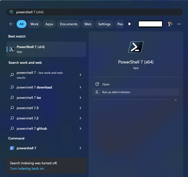 Run PowerShell (PWSH) as Administrator