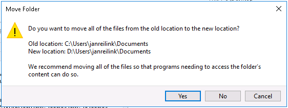 Move User Documents Folder step 03