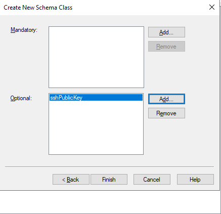 Add Attribute sshPublicKey